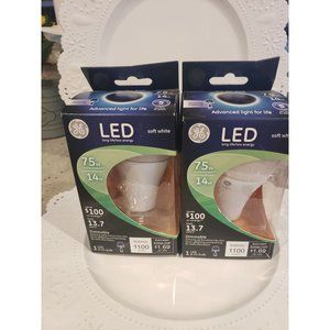 GE LED 75w soft white bulb 2 pk A-21 1100m lumens